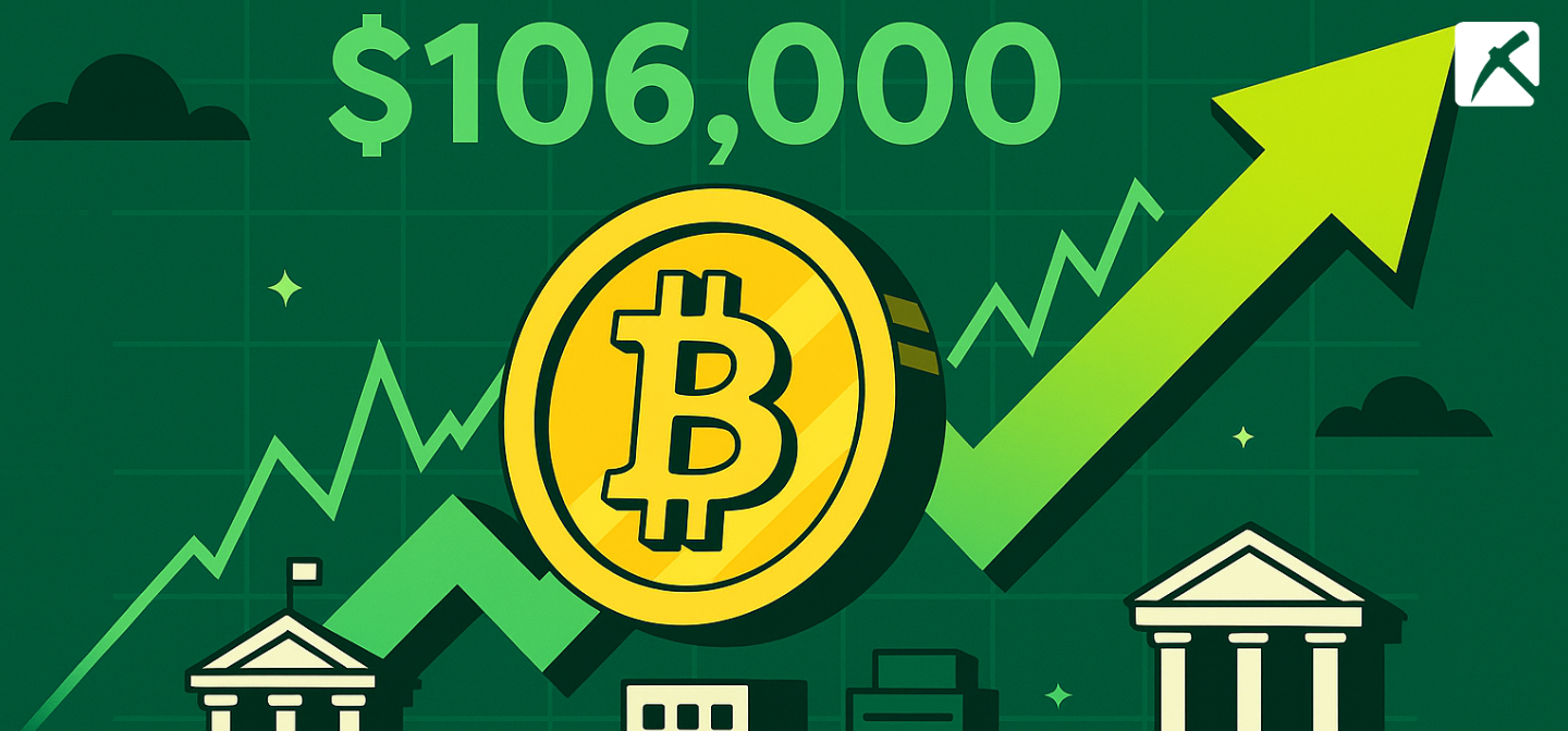Bitcoin พุ่งทะลุ $106,000 หลังสถาบันการเงินหลากหลายกลุ่มเริ่มเข้าซื้อ