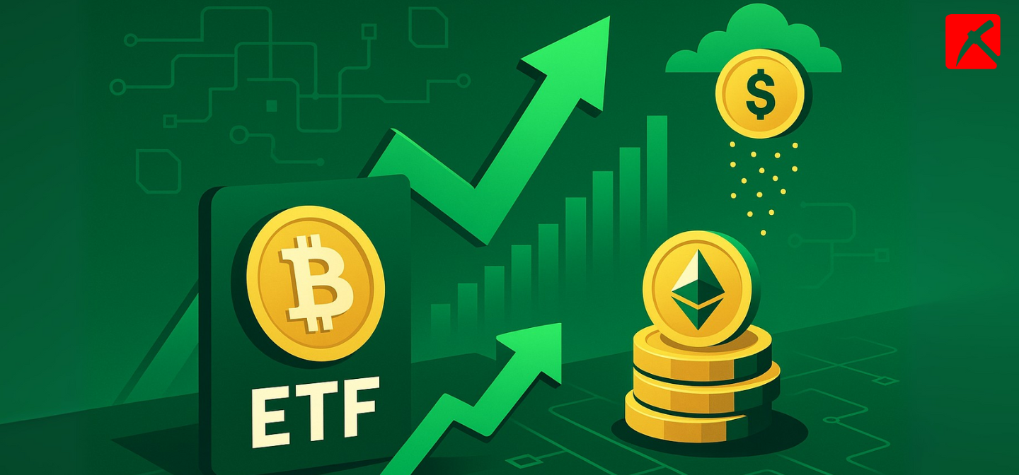Bitcoin ETF รับเงินไหลเข้าอีก $390 ล้าน ขณะที่ Ether ETF ก็ยังเขียวต่อเนื่อง