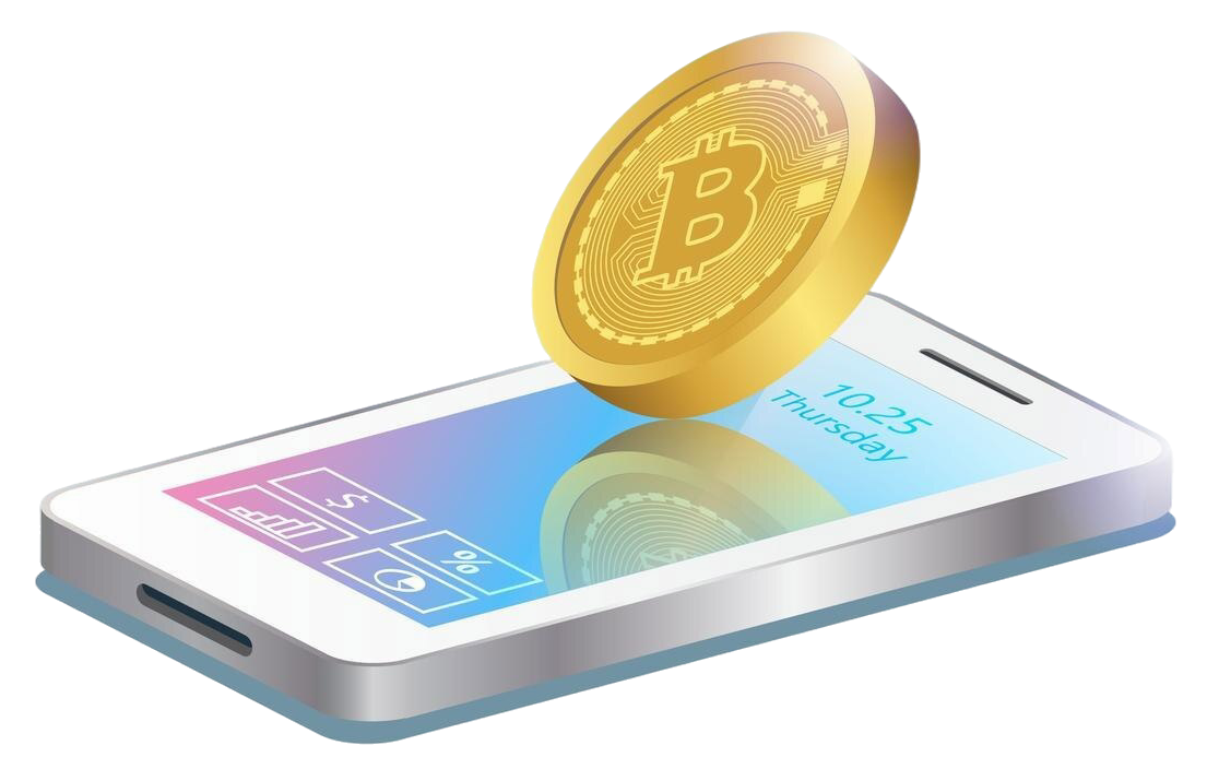bitcoin-crypto-currency-3d-bitcoin-smartphone-with-digital-cryptocurrency-trading-platform